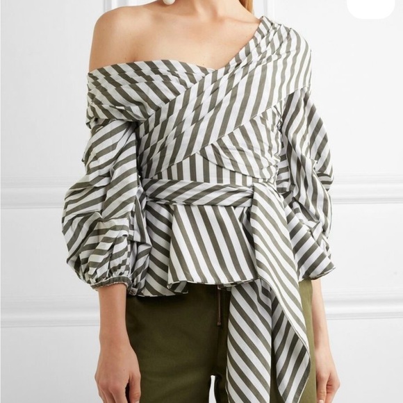 Johanna Ortiz Tops - Johanna Ortiz Striped Off-Shoulder Blouse XS 0